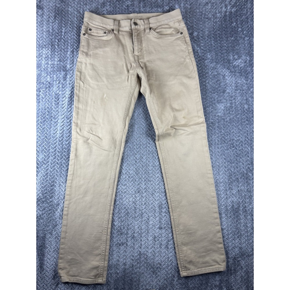 Banana Republic Traveler Jeans Mens 30x32 Beige Stretch 5-Pockets Slim Fit